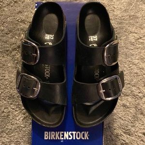 BIRKENSTOCK ARIZONA BIG BUCKLE SANDLE   SIZE 6   BLACK